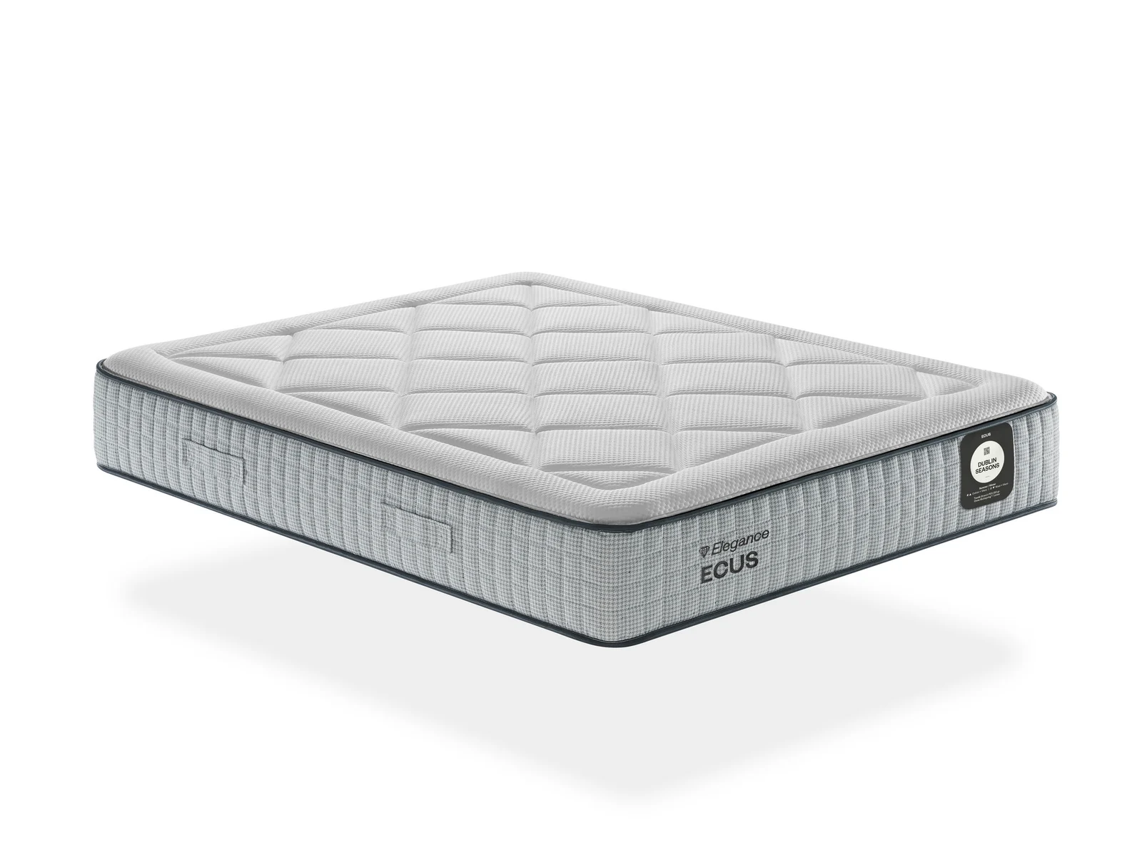 Ecus Dublin Seasons Matratze mit Kissentopper und grauem Webbezug, das-bett.ch in Zürich